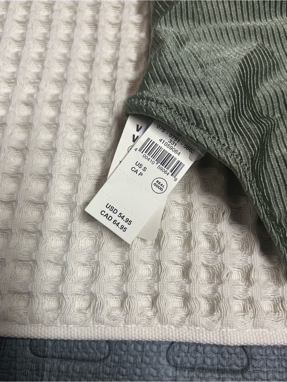 NWT Aerie Ribbed Olive Green One-Piece Wrap Around Tie Swimsuit - Picture 5 of 9